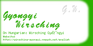 gyongyi wirsching business card